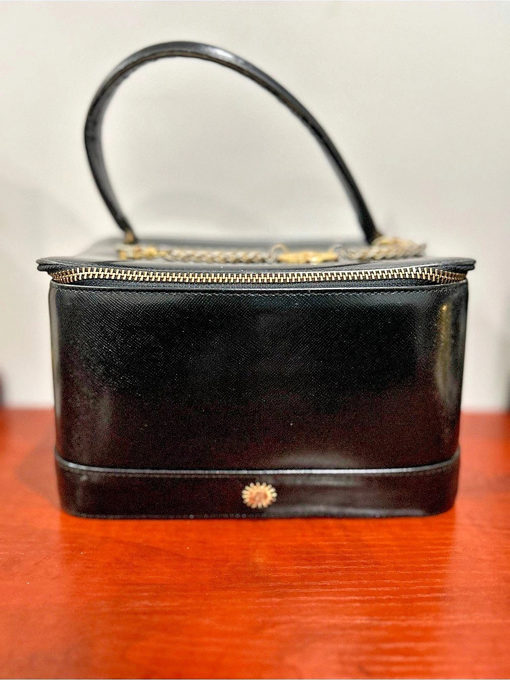 Versace Vintage Saffiano Vanity Case Black